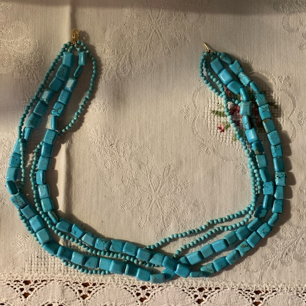 Real Turquoise 4 Strand Necklace